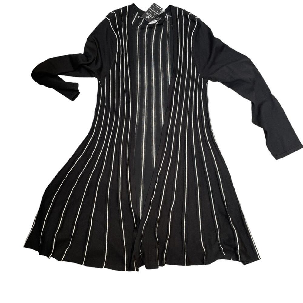 NWT Esperanza black boho long stretch long open long sleeve knit cardigan small